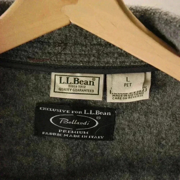 LL Bean Bellandi fabric made in Italy jacket women size L (PET)  100% wool - Picture 6 of 16